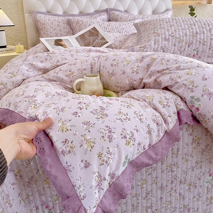 91家纺网 家纺一手货源 找家纺 （总）威布斯 2025新款皱皱纱床盖款四件套