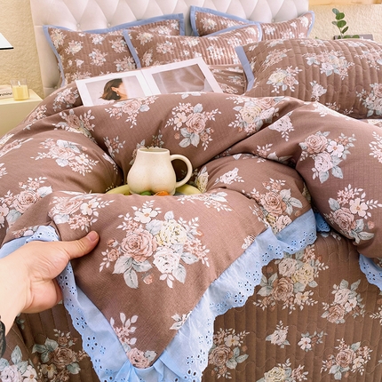 91家纺网 家纺一手货源 找家纺 （总）威布斯 2025新款皱皱纱床盖款四件套