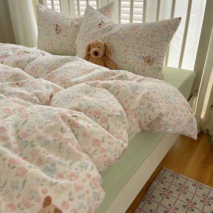 91家纺网 家纺一手货源 找家纺 （总）瑞莱 2025夏季新款全棉纯棉有氧双层纱四件套