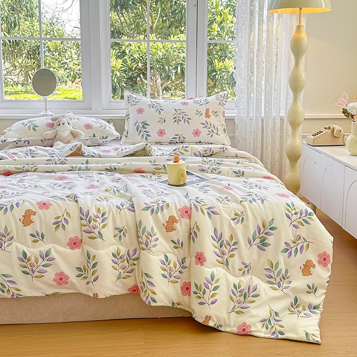 91家纺网 家纺一手货源 找家纺 友承家纺 2025新款A类母婴级大豆夏被夏凉被空调被 莫妮卡