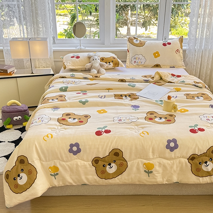 91家纺网 家纺一手货源 找家纺 友承家纺 2025新款A类母婴级大豆夏被夏凉被空调被 baby熊