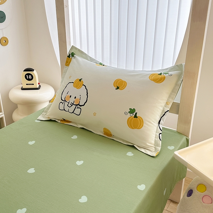 91家纺网 家纺一手货源 找家纺 卡普二店 2024新款爆款加厚卡通小清新全棉纯棉学生宿舍三件套床笠隔天可拿 南语小象