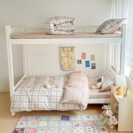 卡普 2025新款爆款加厚卡通小清新全棉纯棉学生宿舍三件套床笠隔天可拿小汽车