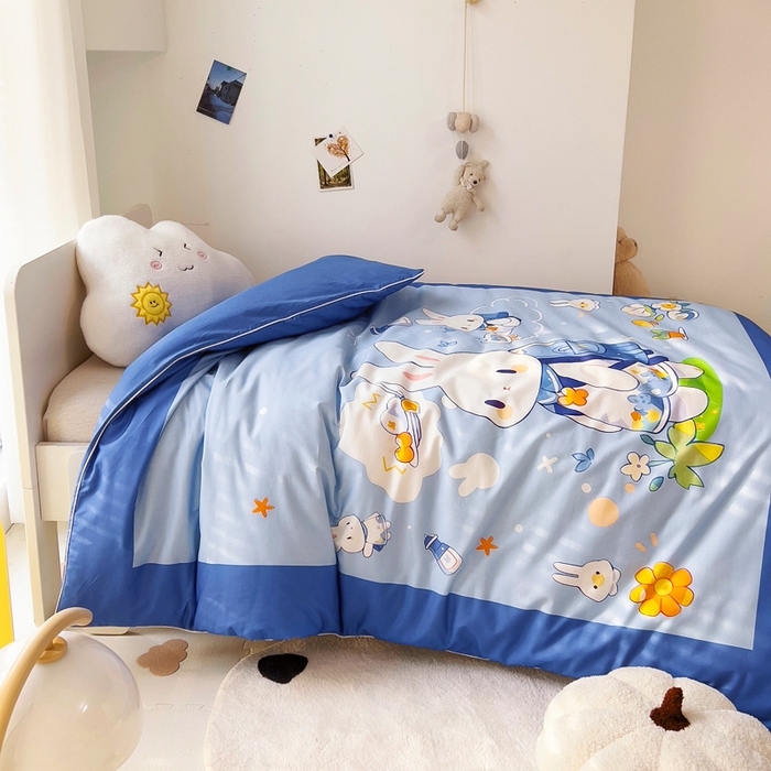 91家纺网 家纺一手货源 找家纺 （总）梵赫 2025新款卡通全棉A类夹棉两用幼儿园儿童夏被被套