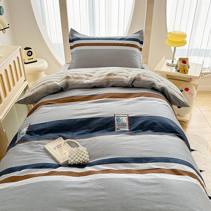 91家纺网 家纺一手货源 找家纺 卡普二店 2024新款爆款加厚卡通小清新全棉纯棉学生宿舍三件套床笠隔天可拿 摩根