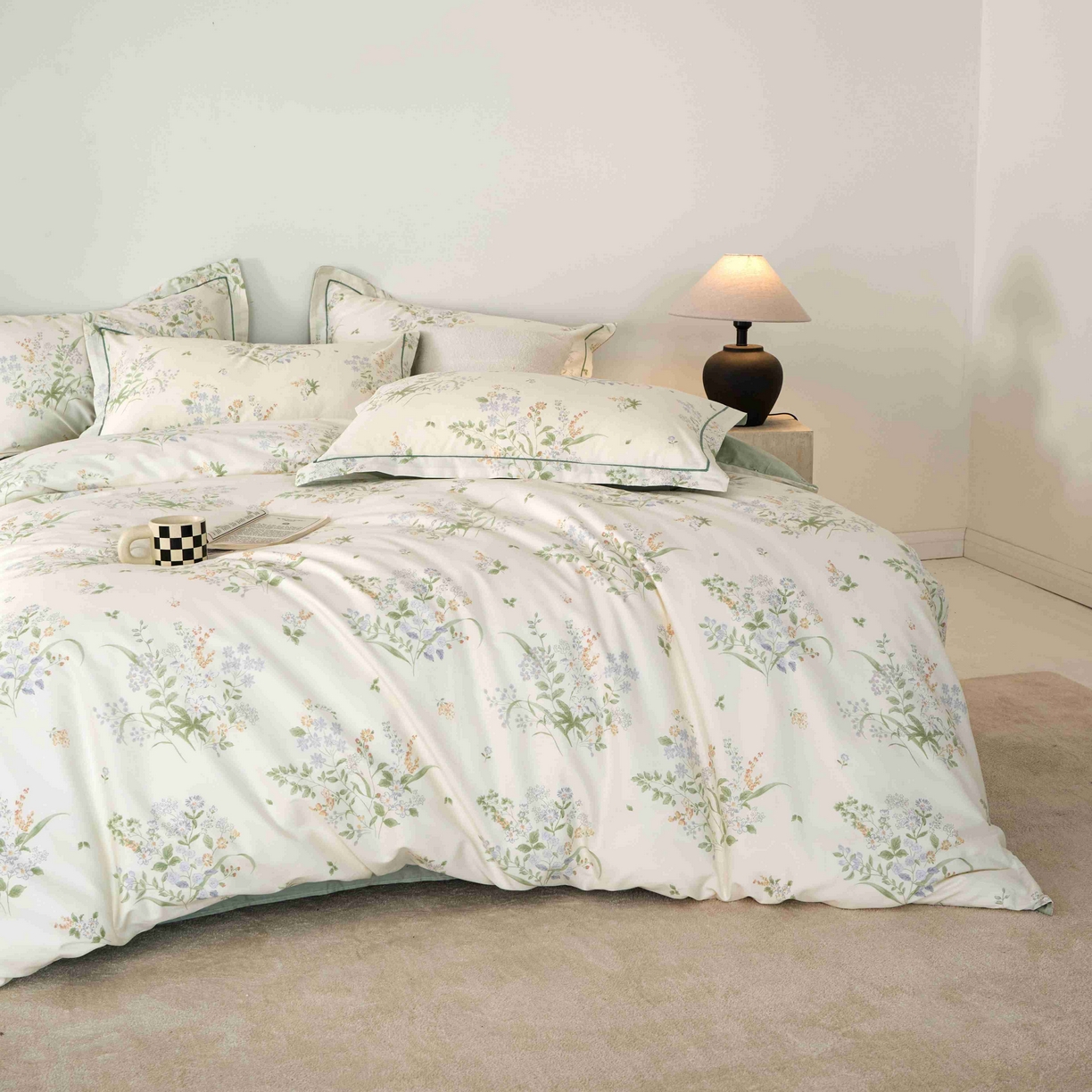 91家纺网 家纺一手货源 找家纺 丽卡家纺 2025新款100s高密新疆长绒棉纯棉四件套 盛茵斯