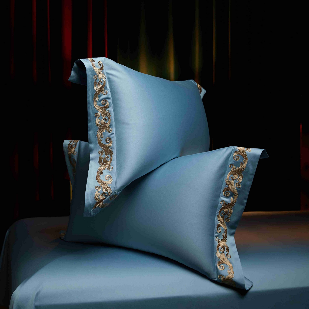 91家纺网 家纺一手货源 找家纺 缔缦 2025新款高端定织面料S140长绒棉精梳棉重磅刺绣四件套罗莎系列 罗莎 兰