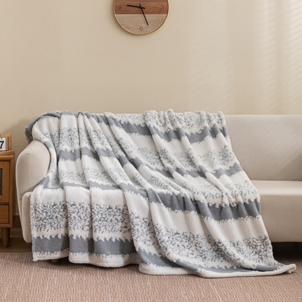 潮邦 2025新款阳离子柔云毯毛毯-素影雅韵系列【可供跨境电商可压缩】 韵灰