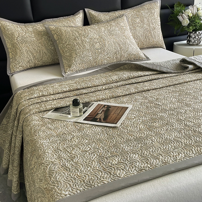 91家纺网 家纺一手货源 找家纺 大渔生活 2025新款磨毛夹棉床盖 流金岁月