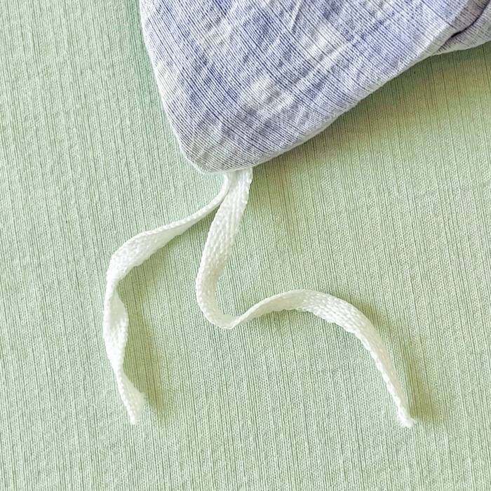 91家纺网 家纺一手货源 找家纺 优米家纺 2025新款色织双层纱木棉四件套 淡雅蓝+香草绿