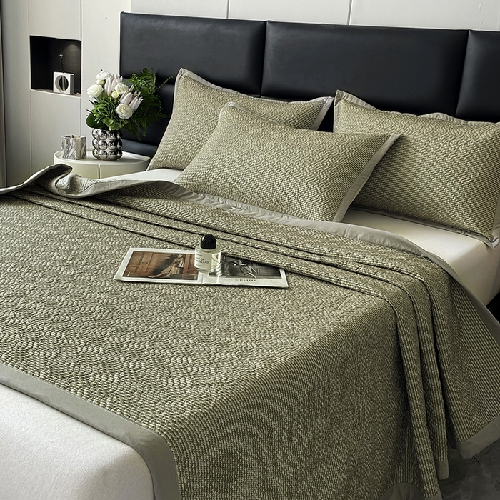 91家纺网 家纺一手货源 找家纺 大渔生活 2025新款磨毛夹棉床盖 青玉案