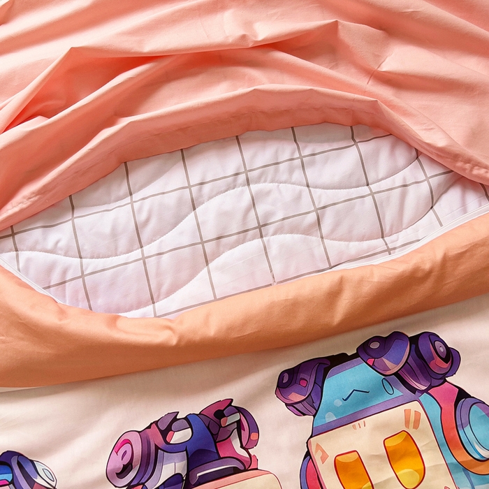 91家纺网 家纺一手货源 找家纺 梵赫 2025新款卡通全棉A类夹棉两用幼儿园儿童夏被被套 机器萌宝