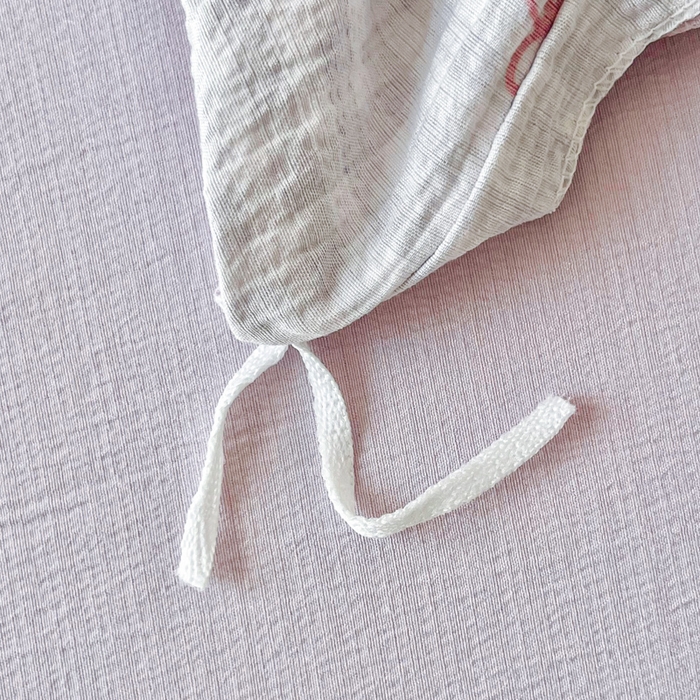 91家纺网 家纺一手货源 找家纺 优米家纺 2025新款色织双层纱木棉四件套 樱桃淡紫小格