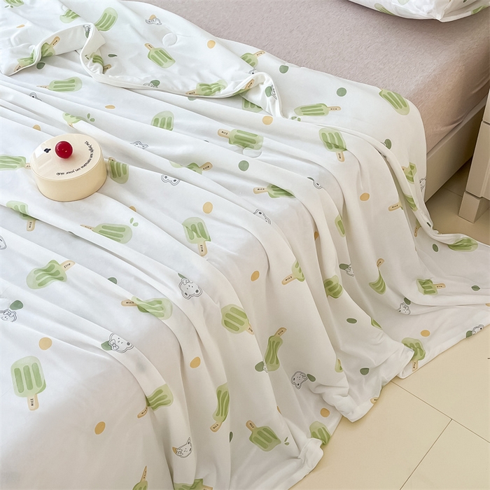 91家纺网 家纺一手货源 找家纺 （总）青螺家纺 2025新款凉感丝艾草抗菌驱蚊夏凉被空调被3D时尚数码花卉卡通被子（支持质检）