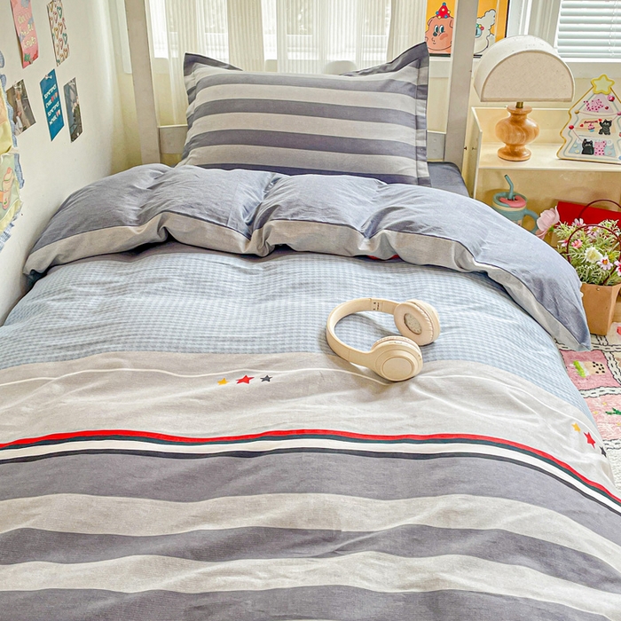 91家纺网 家纺一手货源 找家纺 卡普 2025新款爆款加厚卡通小清新全棉纯棉学生宿舍三件套床笠隔天可拿沐光