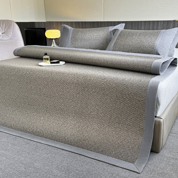 91家纺网 家纺一手货源 找家纺 阿牛席业 2025新款舒爽藤席系列-E-PE藤席 PE霸王藤-灰色