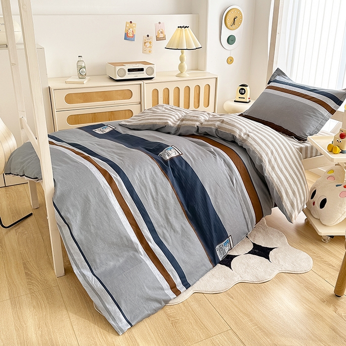 91家纺网 家纺一手货源 找家纺 卡普 2025新款爆款加厚卡通小清新全棉纯棉学生宿舍三件套床笠隔天可拿摩根