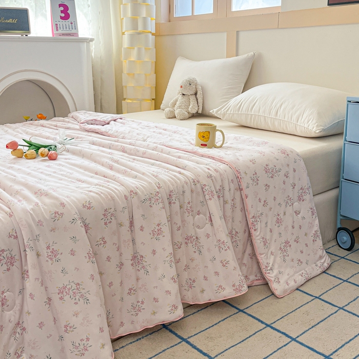 91家纺网 家纺一手货源 找家纺 龙图家纺 2025新款A类母婴针织棉夏被印花卡通凉感丝夏凉被空调被 春不晚