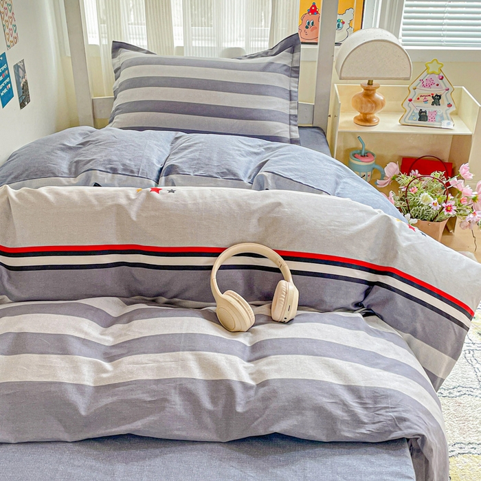 91家纺网 家纺一手货源 找家纺 卡普 2025新款爆款加厚卡通小清新全棉纯棉学生宿舍三件套床笠隔天可拿沐光