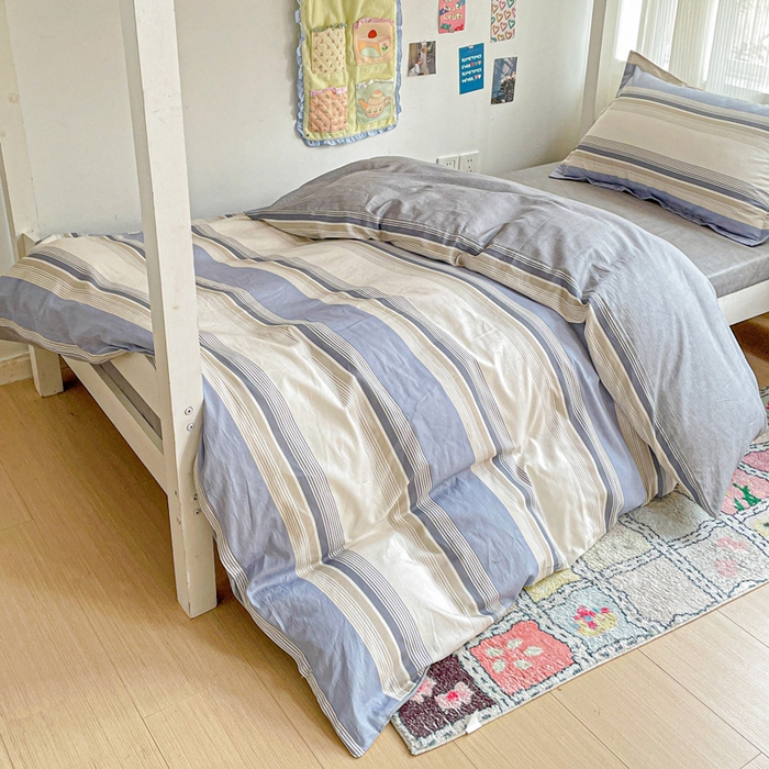 91家纺网 家纺一手货源 找家纺 卡普二店 2024新款爆款加厚卡通小清新全棉纯棉学生宿舍三件套床笠隔天可拿 乔南