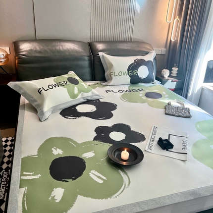 91家纺网 家纺一手货源 找家纺 （总） 橘滋家纺 2025夏日高端A类原创设计轻奢卡通简约数码冰丝席高级凉席-床席床笠