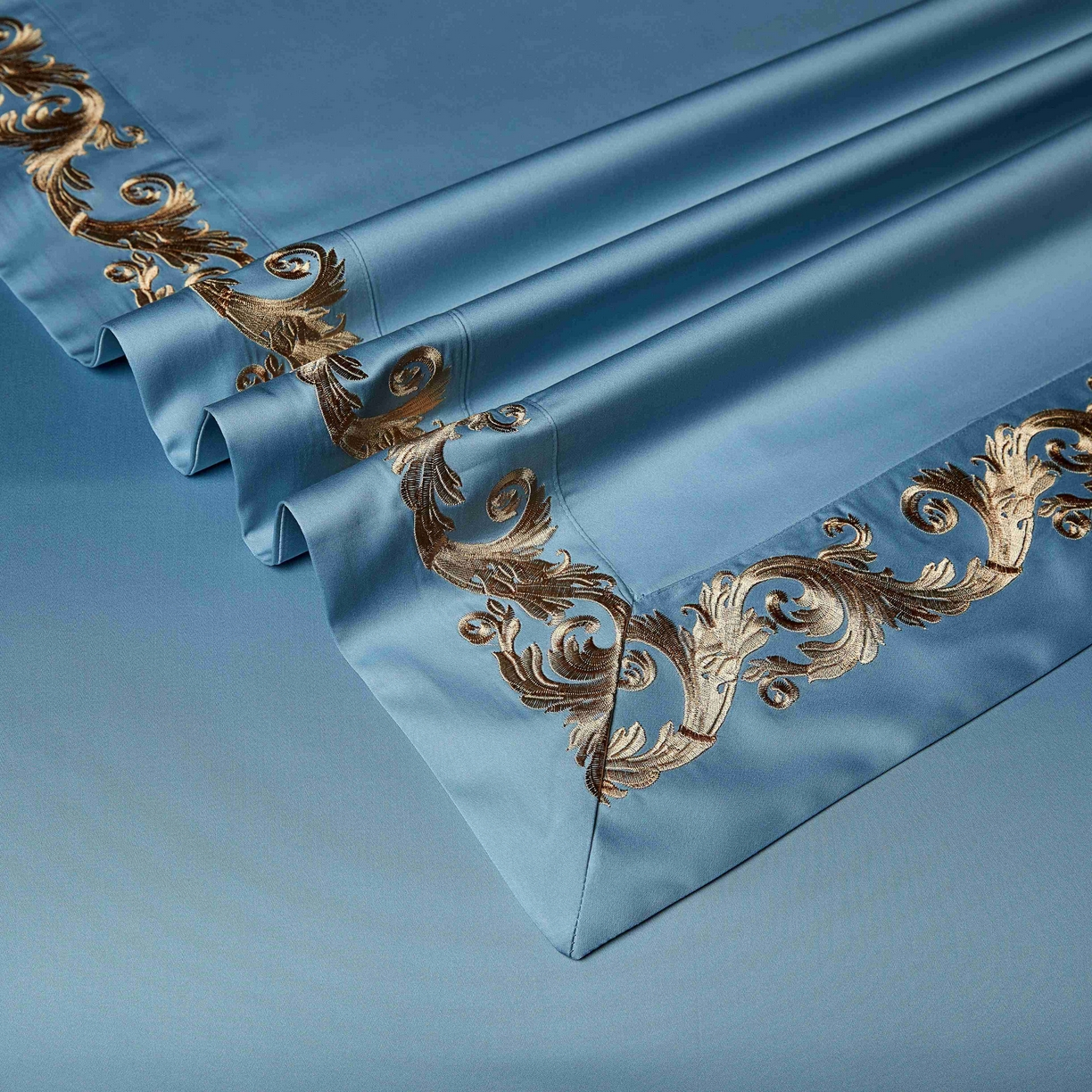 91家纺网 家纺一手货源 找家纺 缔缦 2025新款高端定织面料S140长绒棉精梳棉重磅刺绣四件套罗莎系列 罗莎 兰