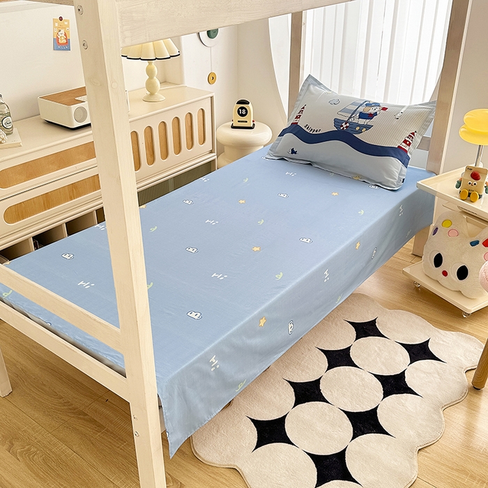 91家纺网 家纺一手货源 找家纺 卡普 2025新款爆款加厚卡通小清新全棉纯棉学生宿舍三件套床笠隔天可拿星夜号