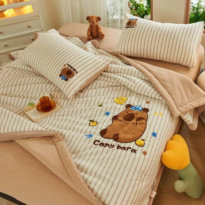 91家纺网 家纺一手货源 找家纺 （总）2025新款色织全棉纯棉绣花单夏被夏凉被空调被