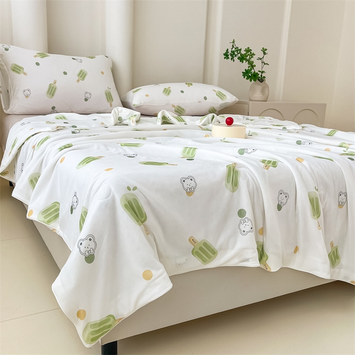 91家纺网 家纺一手货源 找家纺 （总）青螺家纺 2025新款凉感丝艾草抗菌驱蚊夏凉被空调被3D时尚数码花卉卡通被子（支持质检）