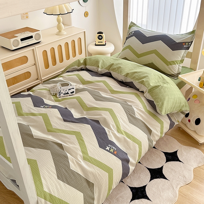 91家纺网 家纺一手货源 找家纺 卡普 2025新款爆款加厚卡通小清新全棉纯棉学生宿舍三件套床笠隔天可拿欧利