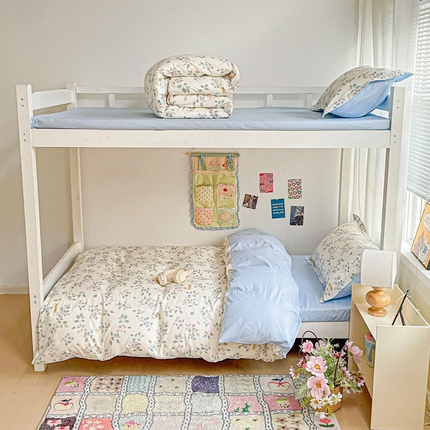 卡普 2025新款爆款加厚卡通小清新全棉纯棉学生宿舍三件套床笠隔天可拿温暖思绪