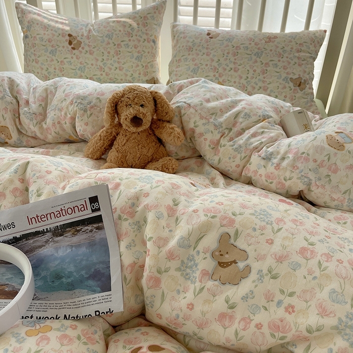 91家纺网 家纺一手货源 找家纺 （总）瑞莱 2025夏季新款全棉纯棉有氧双层纱四件套