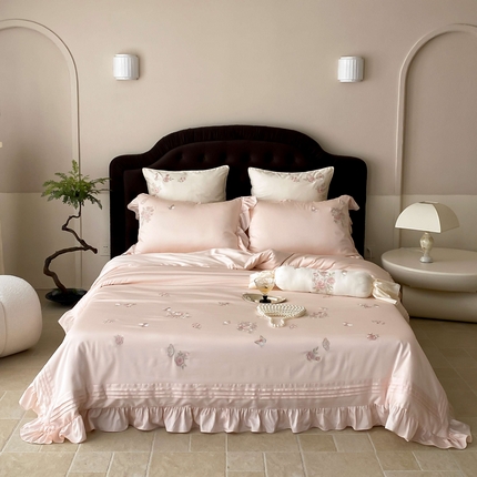 91家纺网 家纺一手货源 找家纺 （总）MIU缪家居 2025新款100支超柔天丝棉四件套-花屿