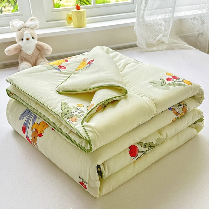 91家纺网 家纺一手货源 找家纺 友承家纺 2025新款A类母婴级大豆夏被夏凉被空调被 花丛兔