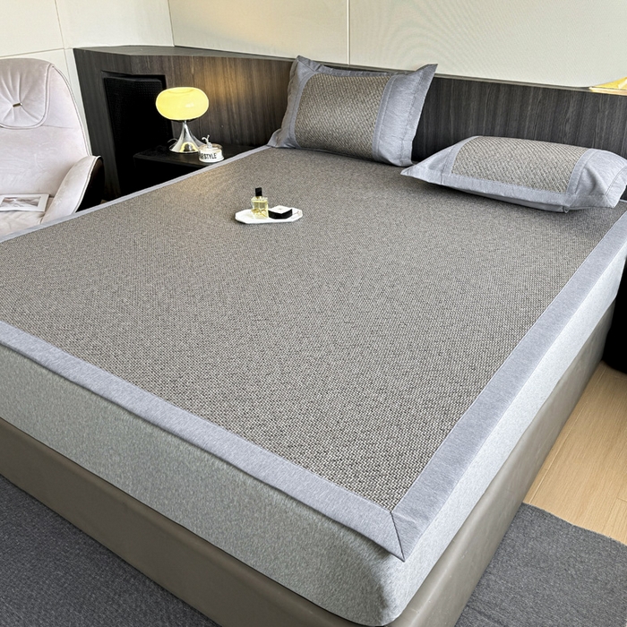 91家纺网 家纺一手货源 找家纺 阿牛席业 2025新款舒爽藤席系列-E-PE藤席 PE霸王藤-灰色