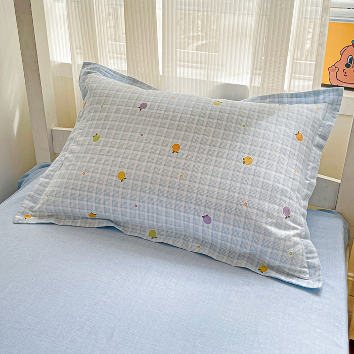 91家纺网 家纺一手货源 找家纺 卡普 2025新款爆款加厚卡通小清新全棉纯棉学生宿舍三件套床笠隔天可拿小橘柑