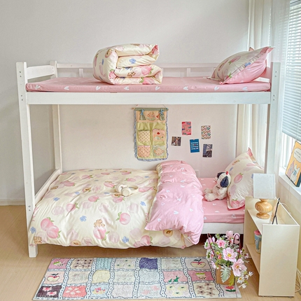 91家纺网 家纺一手货源 找家纺 （总）卡普二店 2024新款爆款加厚卡通小清新全棉纯棉学生宿舍三件套床笠隔天可拿