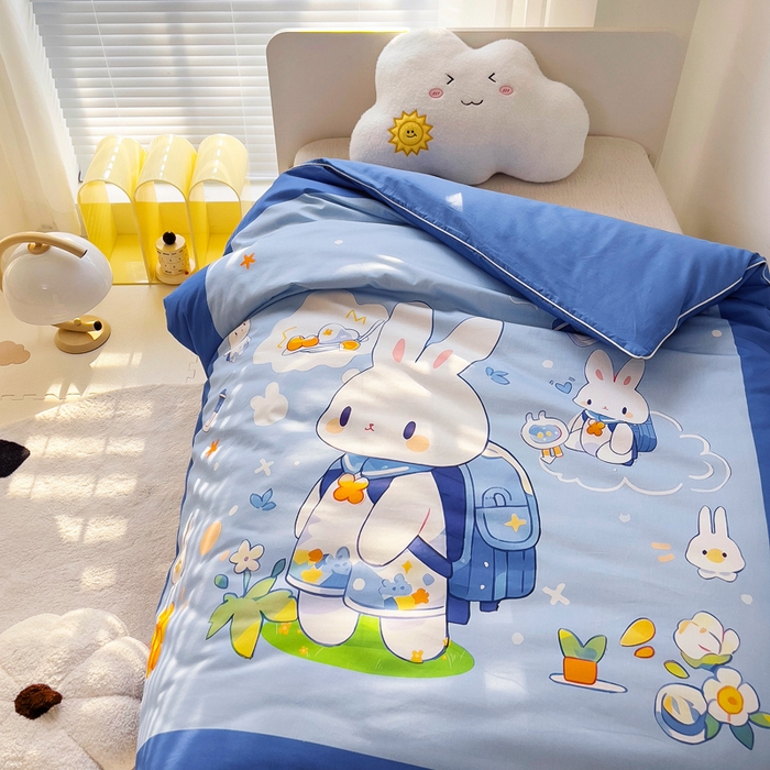 91家纺网 家纺一手货源 找家纺 （总）梵赫 2025新款卡通全棉A类夹棉两用幼儿园儿童夏被被套