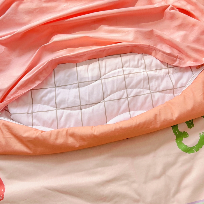 91家纺网 家纺一手货源 找家纺 梵赫 2025新款卡通全棉A类夹棉两用幼儿园儿童夏被被套 彩虹