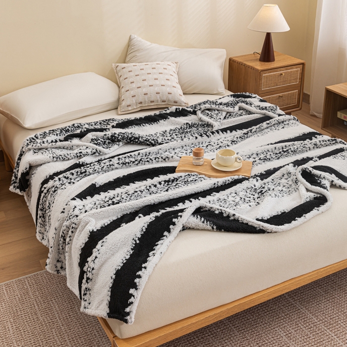 91家纺网 家纺一手货源 找家纺 潮邦 2025新款阳离子柔云毯毛毯-素影雅韵系列【可供跨境电商可压缩】 羽墨