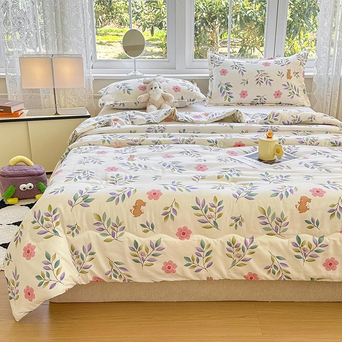 91家纺网 家纺一手货源 找家纺 友承家纺 2025新款A类母婴级大豆夏被夏凉被空调被 莫妮卡