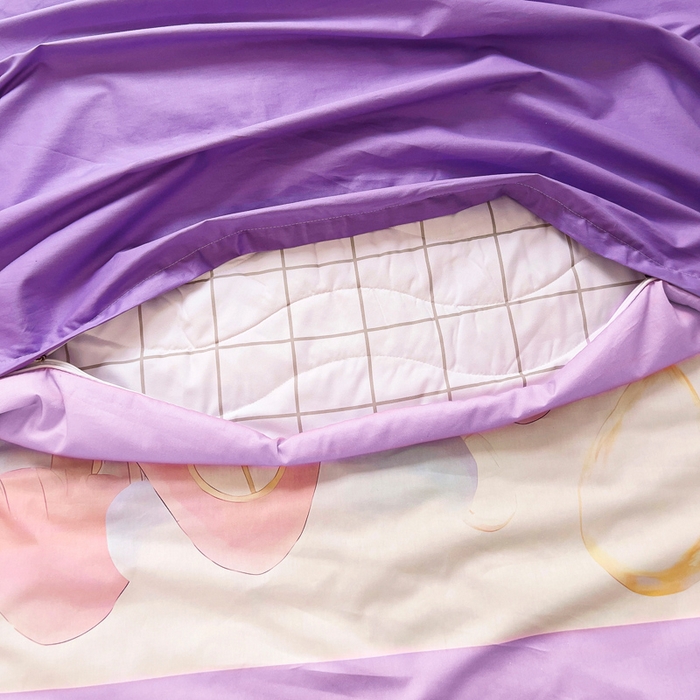 91家纺网 家纺一手货源 找家纺 梵赫 2025新款卡通全棉A类夹棉两用幼儿园儿童夏被被套 摩天轮-紫