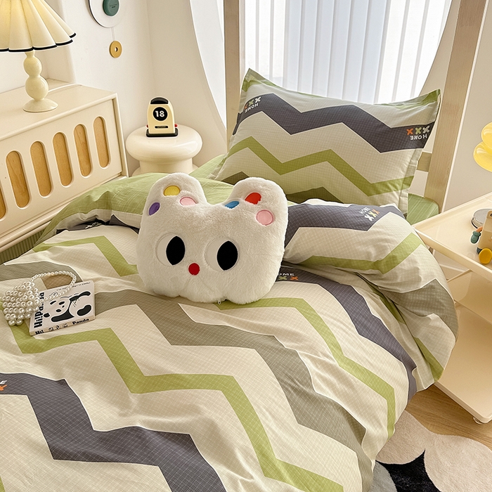 91家纺网 家纺一手货源 找家纺 卡普 2025新款爆款加厚卡通小清新全棉纯棉学生宿舍三件套床笠隔天可拿欧利