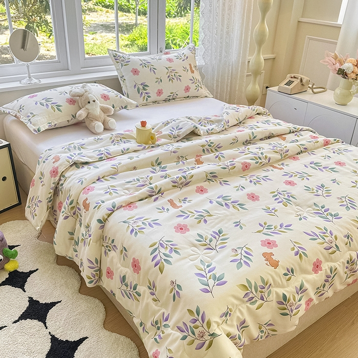 91家纺网 家纺一手货源 找家纺 友承家纺 2025新款A类母婴级大豆夏被夏凉被空调被 莫妮卡