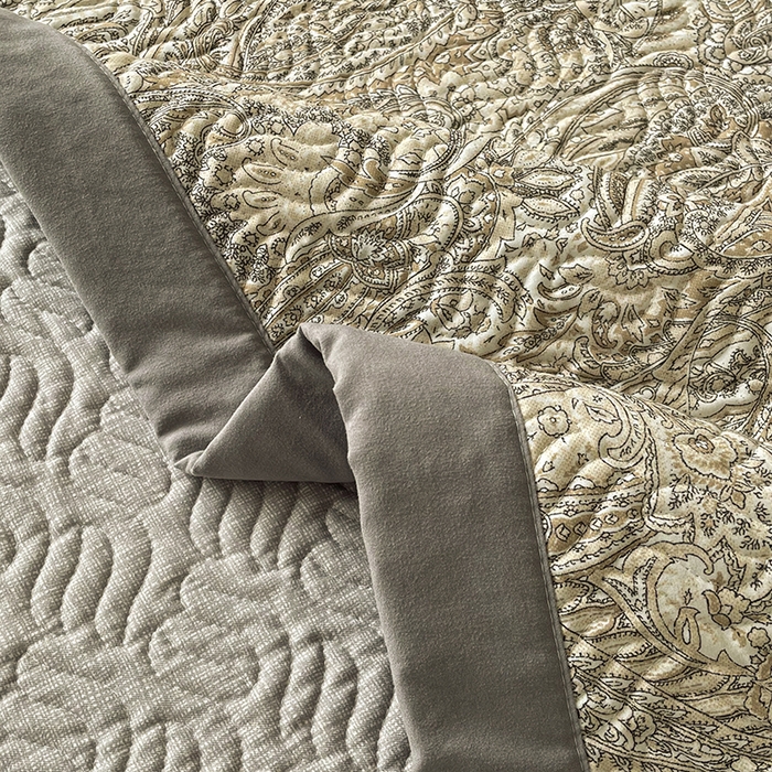 91家纺网 家纺一手货源 找家纺 大渔生活 2025新款磨毛夹棉床盖 流金岁月