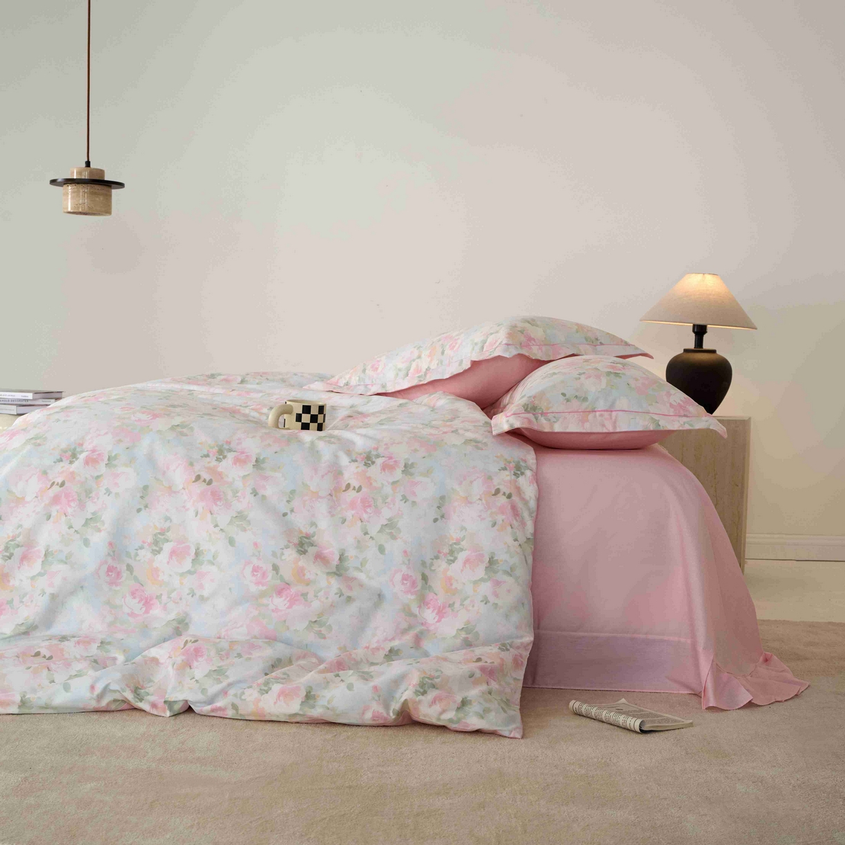 91家纺网 家纺一手货源 找家纺 丽卡家纺 2025新款100s高密新疆长绒棉纯棉四件套 黎明心境