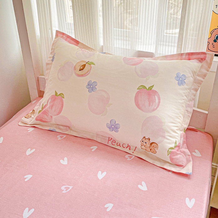 91家纺网 家纺一手货源 找家纺 卡普 2025新款爆款加厚卡通小清新全棉纯棉学生宿舍三件套床笠隔天可拿蜜桃松鼠