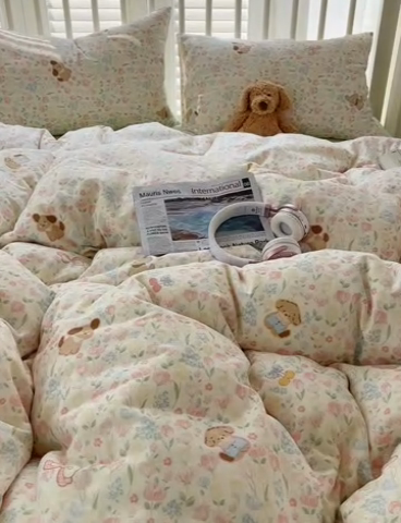 91家纺网 家纺一手货源 找家纺 （总）瑞莱 2025夏季新款全棉纯棉有氧双层纱四件套