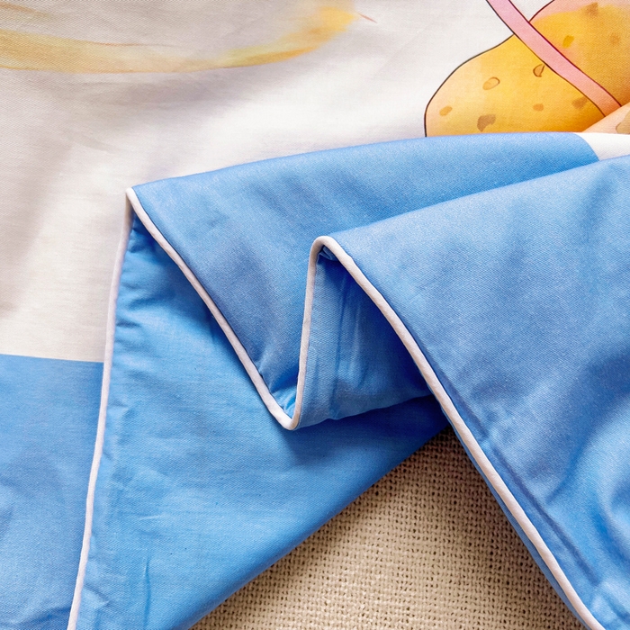 91家纺网 家纺一手货源 找家纺 梵赫 2025新款卡通全棉A类夹棉两用幼儿园儿童夏被被套 摩天轮-蓝