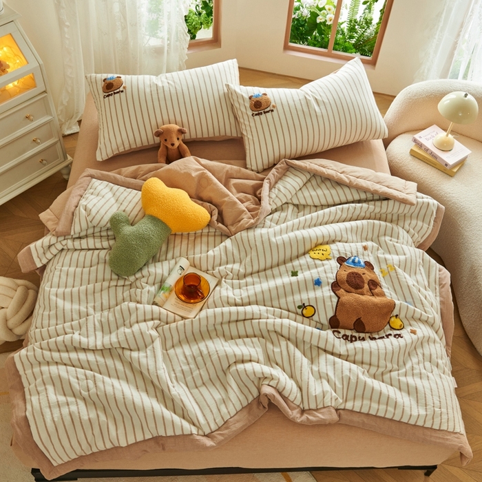 91家纺网 家纺一手货源 找家纺 （总）2025新款色织全棉纯棉绣花单夏被夏凉被空调被